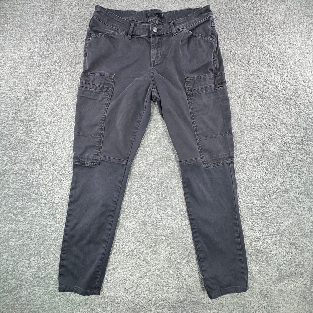 PrAna Women Louisa Cargo Skinny Tapered Leg Pants Charcoal Black Size 6‎